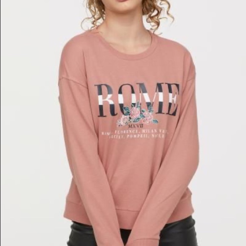 H&M Graphic Long Sleeve Top Rome